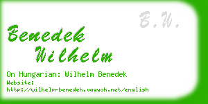 benedek wilhelm business card